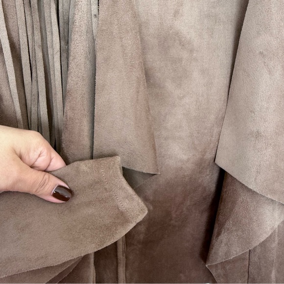 Driftwood Suede Tan Fringe Blazer size Small - Picture 4 of 7